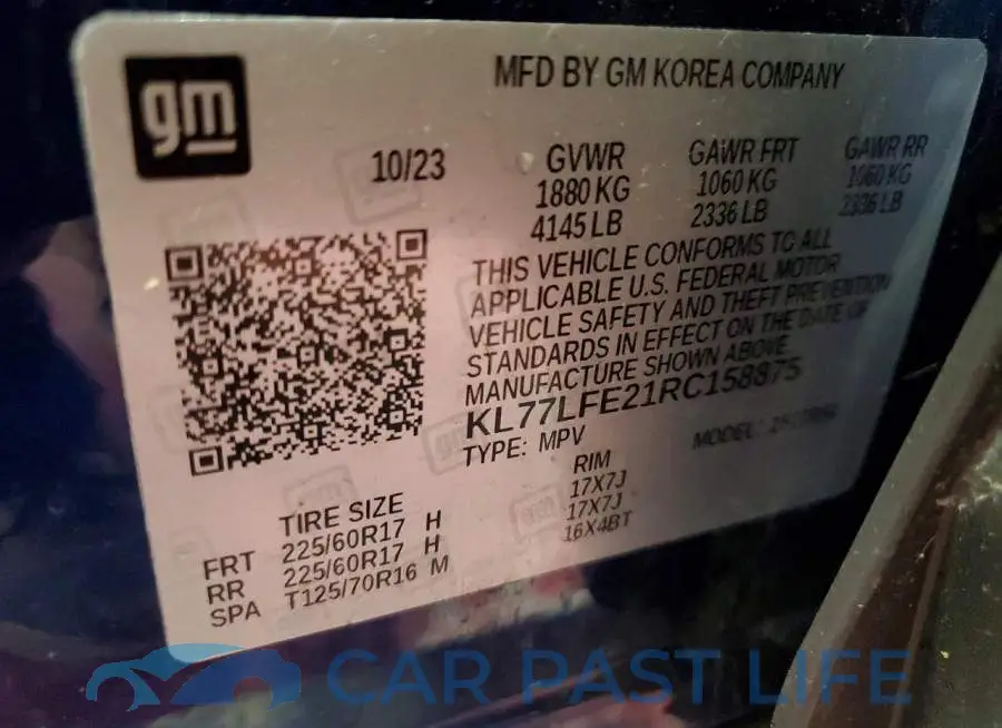 KL77LFE21RC158875# 12