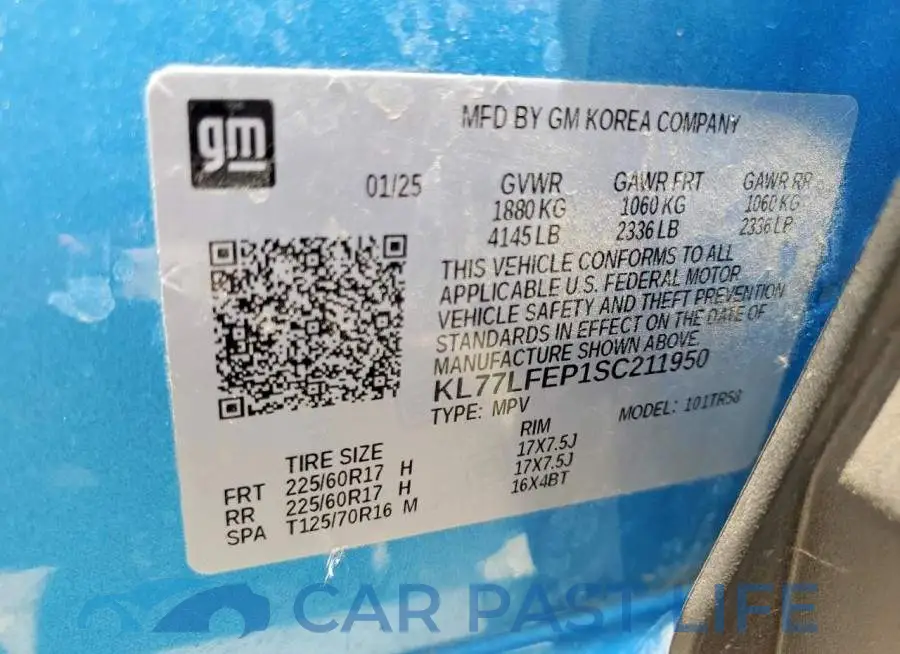 KL77LFEP1SC211950# 12