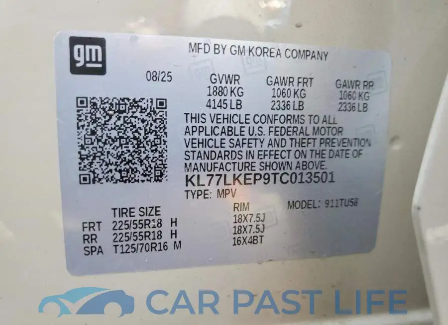 KL77LKEP9TC013501# 13