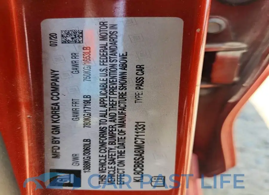 KL8CB6SA8MC711331# 12