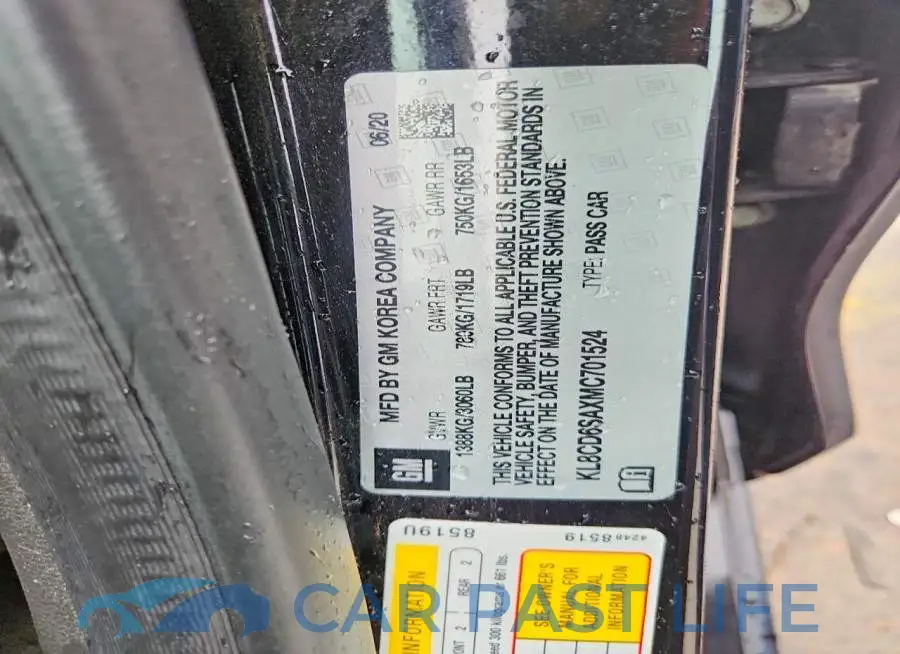 KL8CD6SAXMC701524# 12