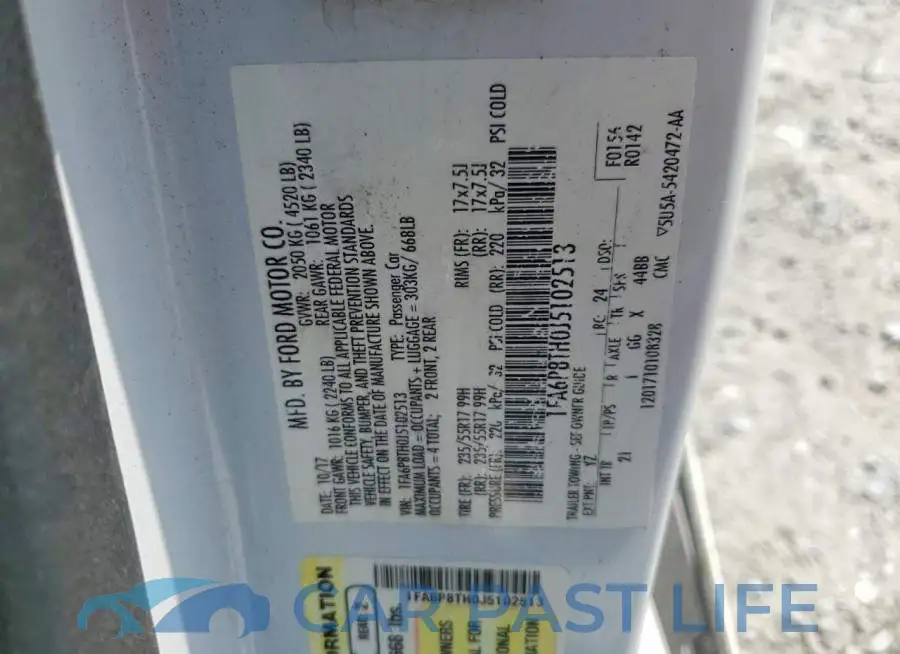 1FA6P8TH0J5102513# 12