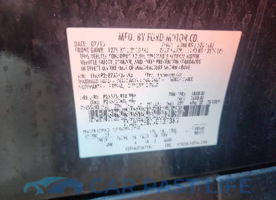 1FAHP2E87JG137363# 12