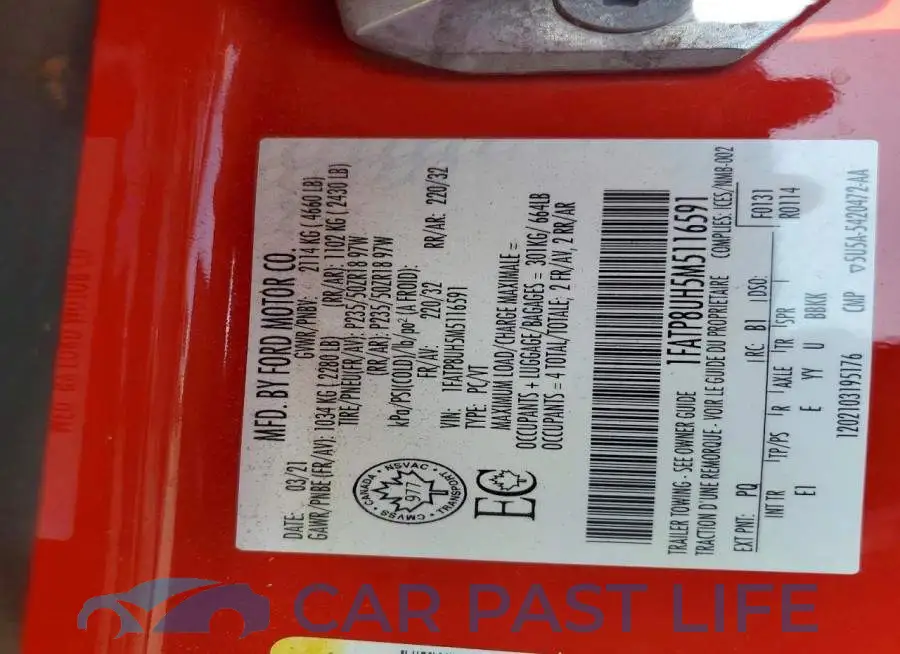 1FATP8UH5M5116591# 12