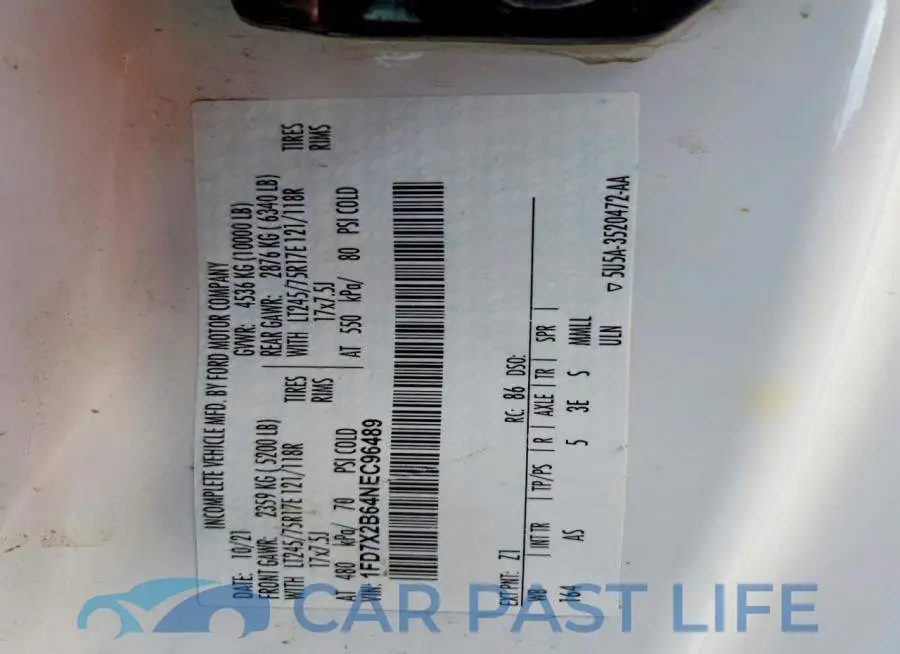 1FD7X2B64NEC96489# 12