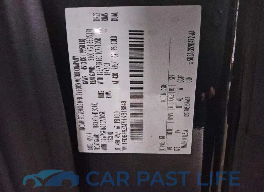 1FDBF9ZM7HKB18849# 12
