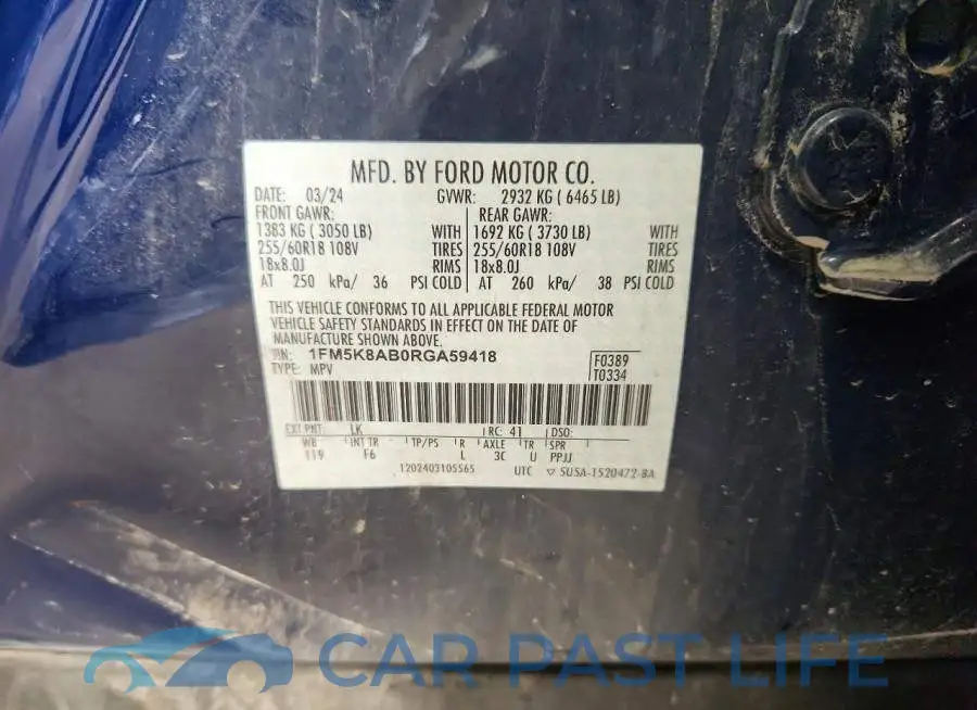 1FM5K8AB0RGA59418# 13