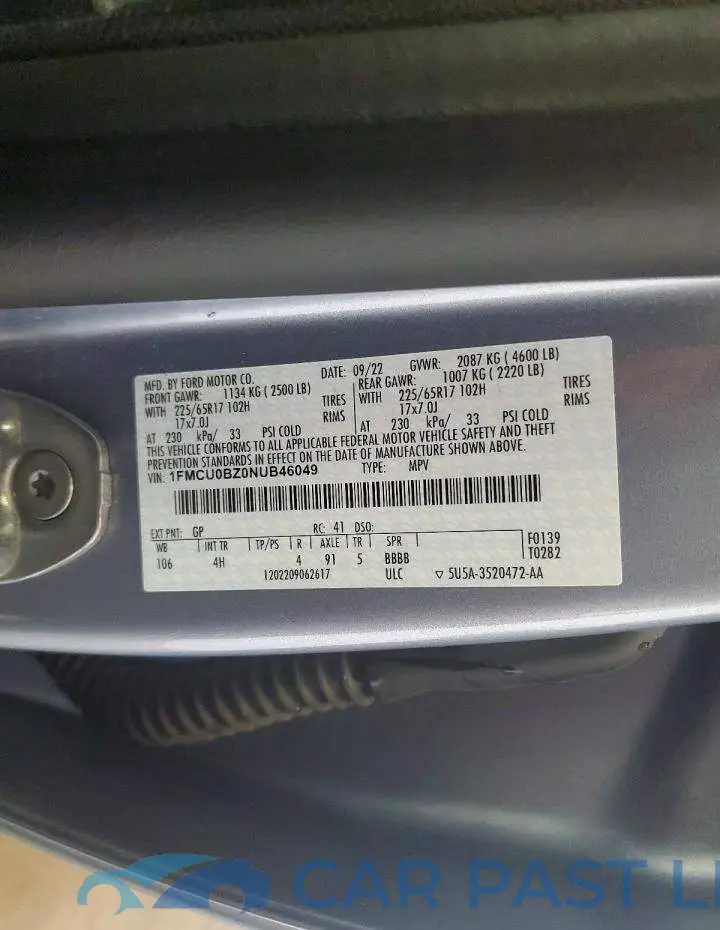 1FMCU0BZ0NUB46049# 13