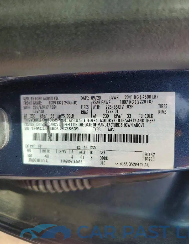 1FMCU9G60LUC28539# 14