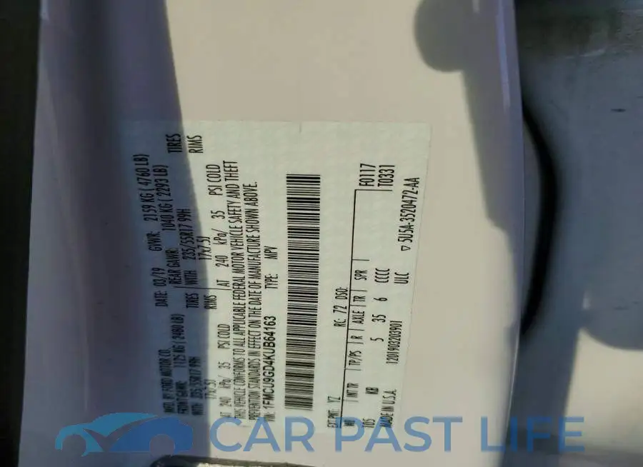 1FMCU9GD4KUB64163# 14