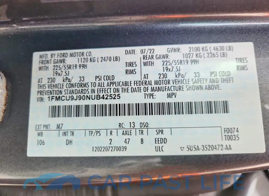 1FMCU9J90NUB42525# 13