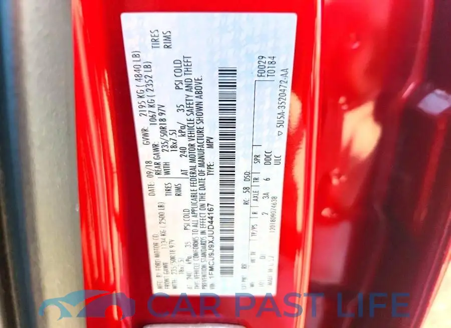 1FMCU9J9XJUD44167# 14