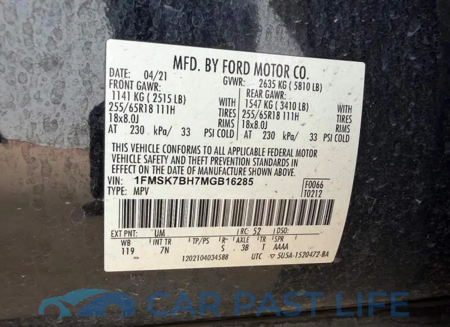 1FMSK7BH7MGB16285# 10
