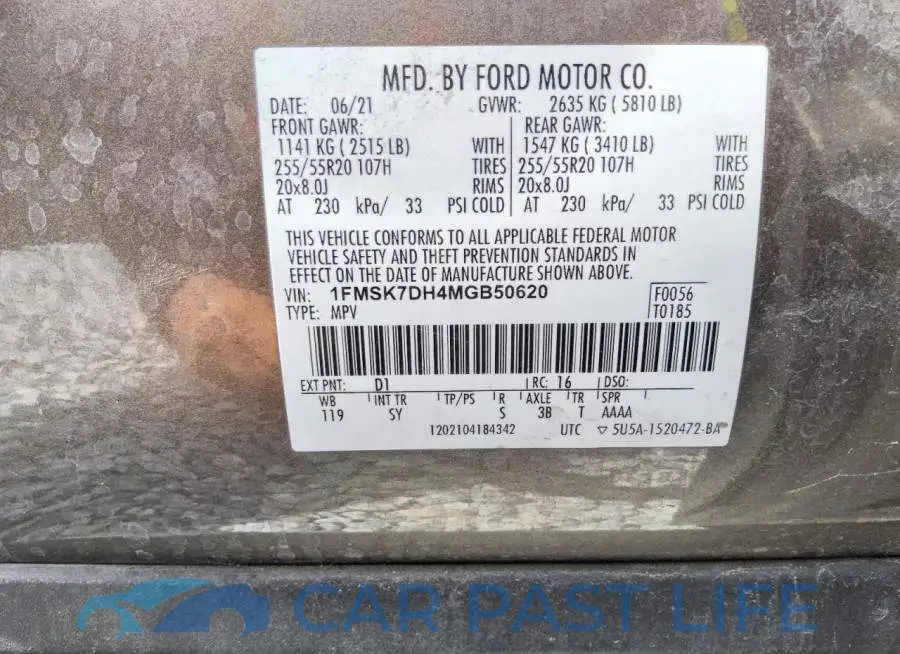 1FMSK7DH4MGB50620# 13