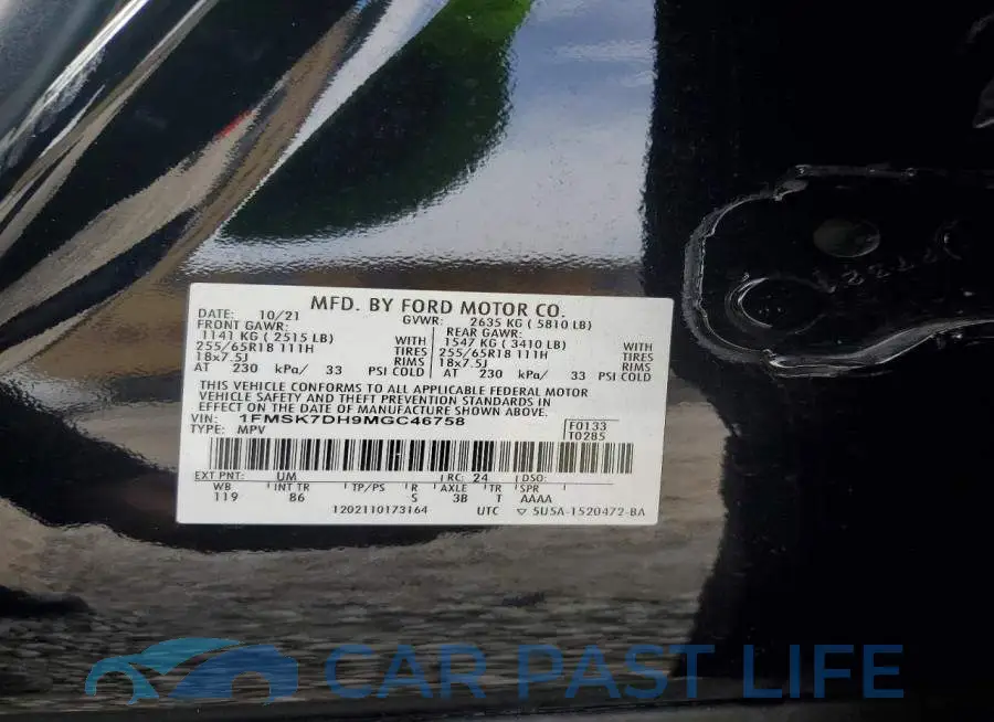 1FMSK7DH9MGC46758# 13