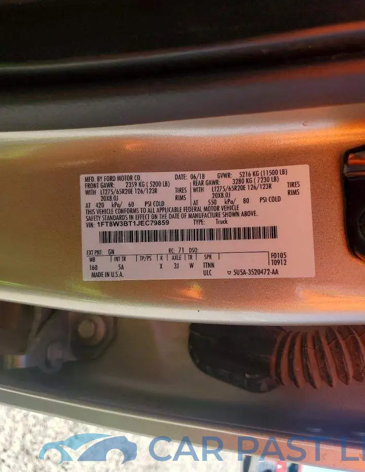 1FT8W3BT1JEC79859# 12