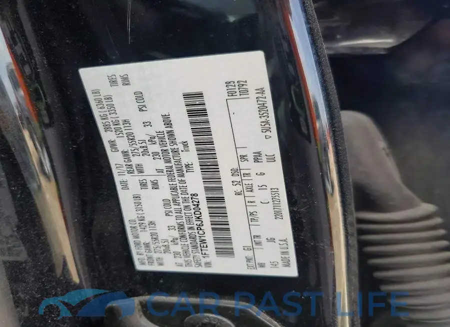1FTEW1CP6JKD04278# 12