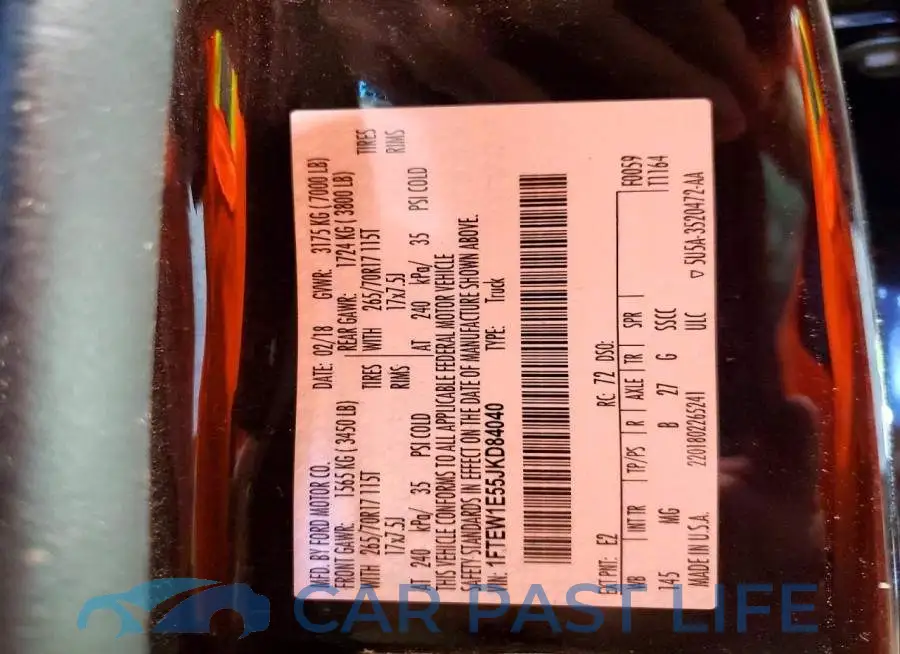 1FTEW1E55JKD84040# 12