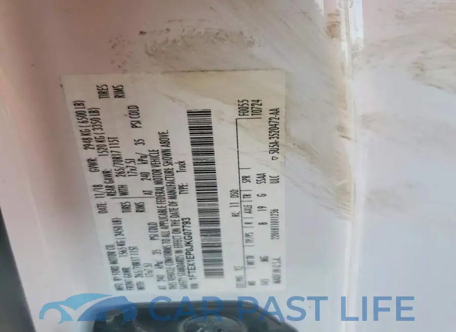 1FTEX1EP0JKG07793# 12