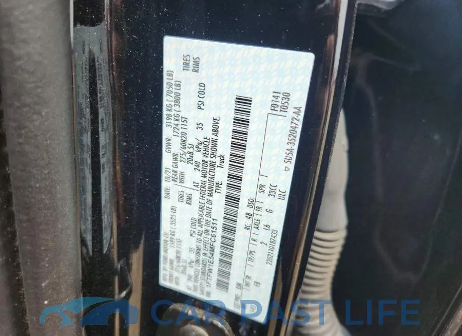 1FTFW1E54MFC61511# 12