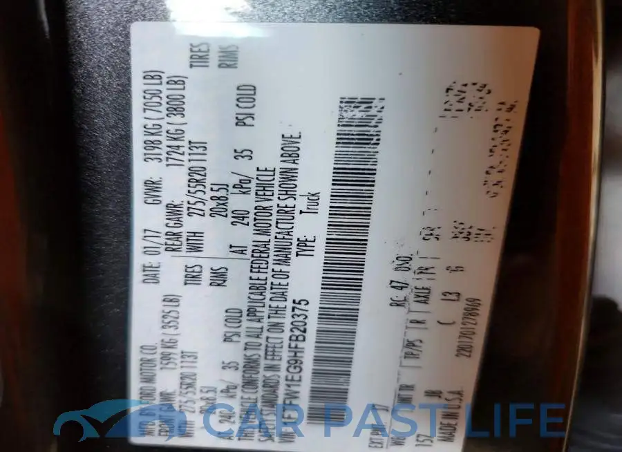 1FTFW1EG9HFB20375# 12