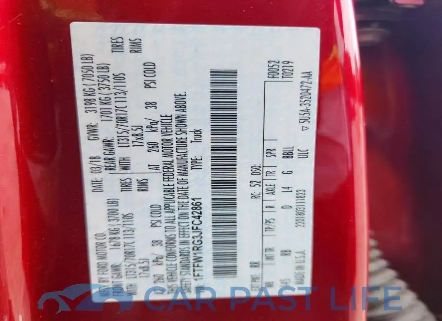1FTFW1RG3JFC42861# 12