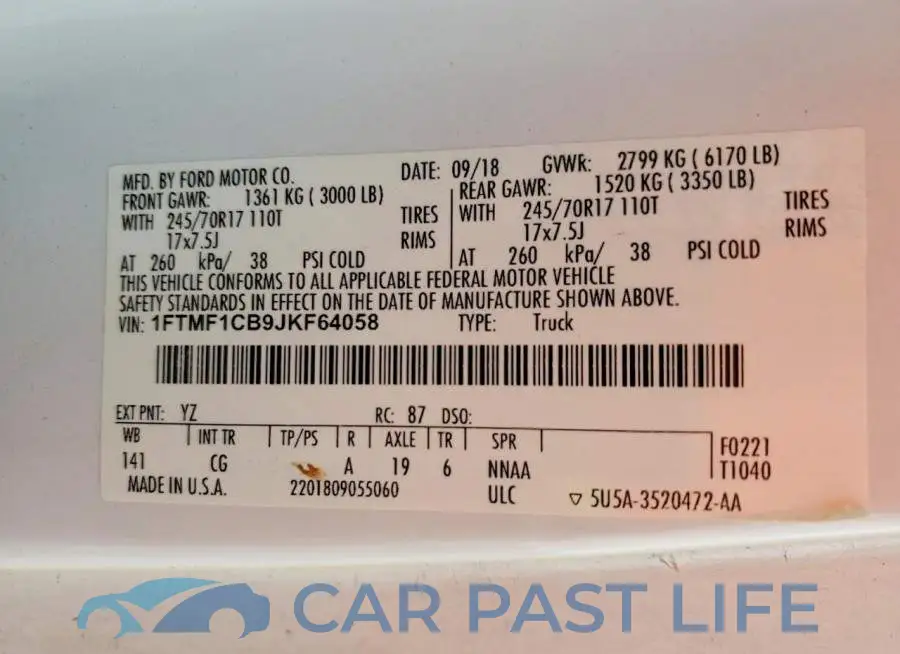 1FTMF1CB9JKF64058# 12