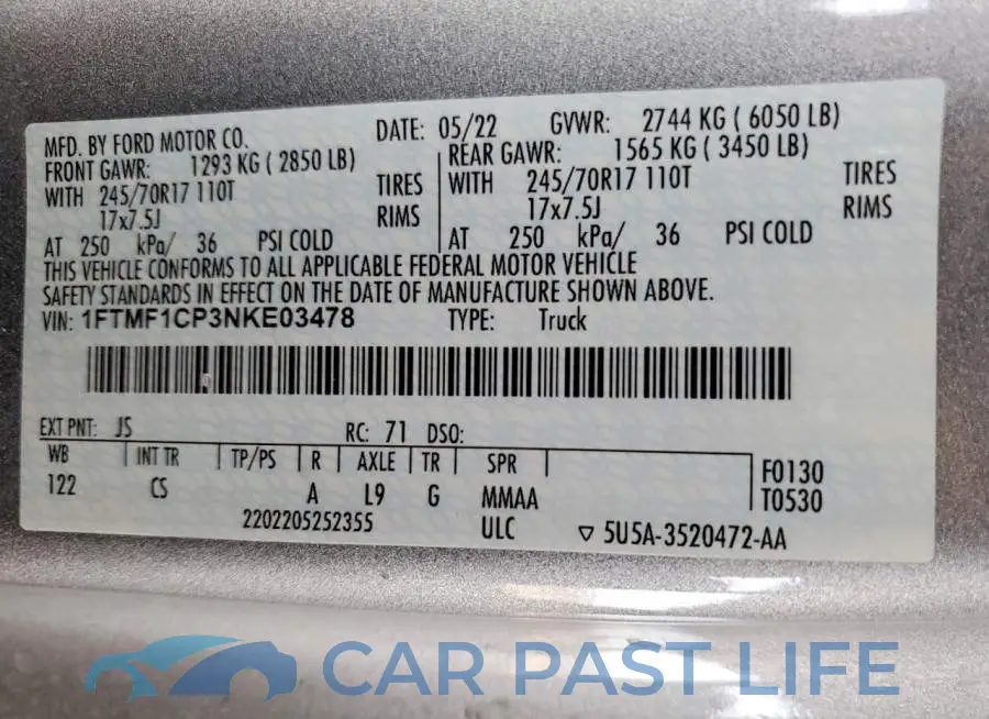 1FTMF1CP3NKE03478# 12