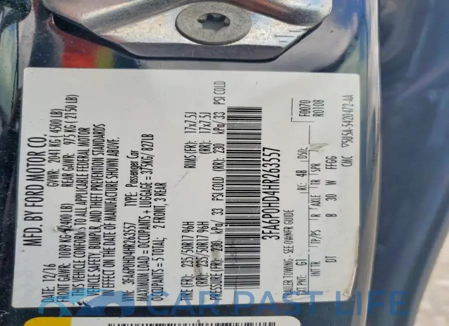 3FA6P0HD4HR263557# 12