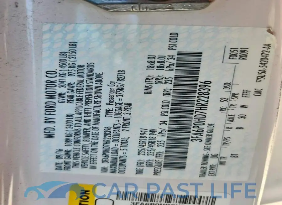 3FA6P0HD7HR228396# 13