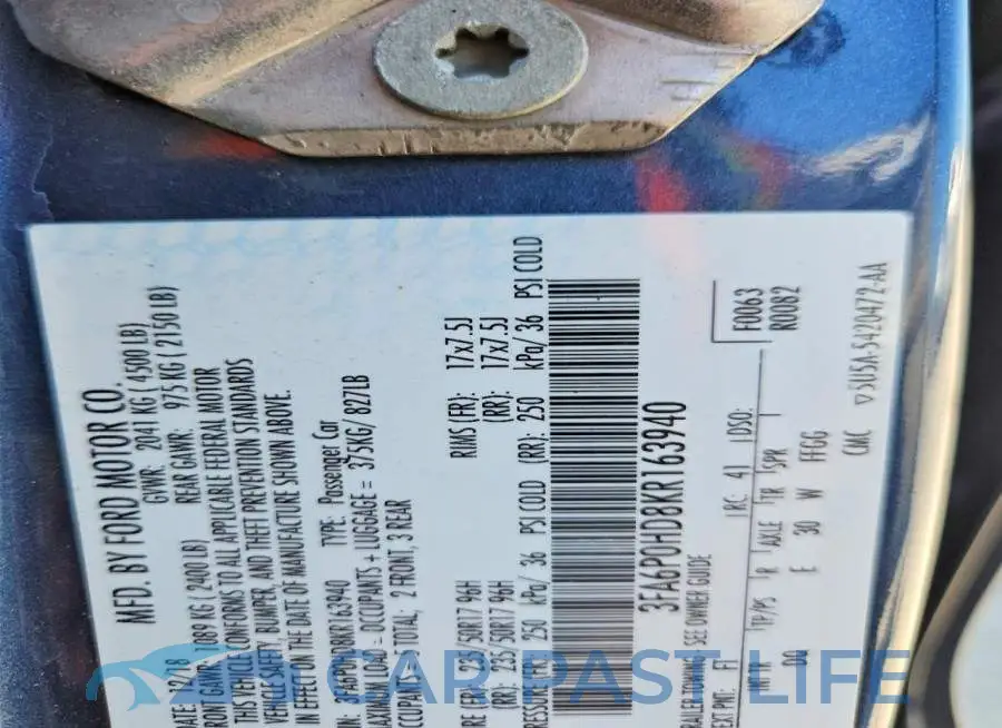 3FA6P0HD8KR163940# 12