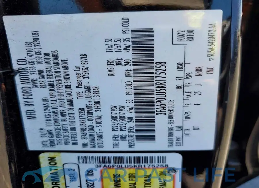 3FA6P0LU5KR175258# 12