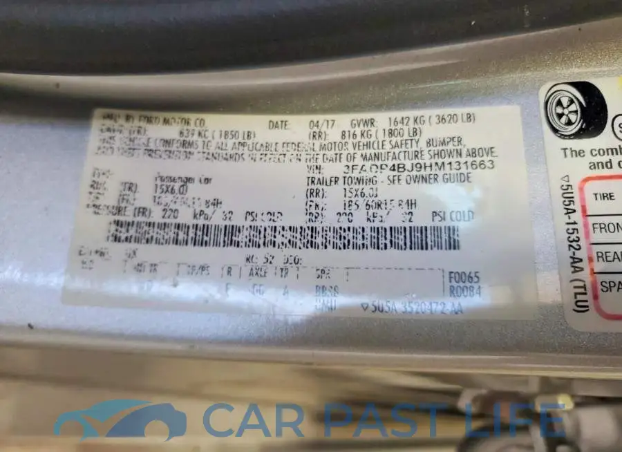 3FADP4BJ9HM131663# 12