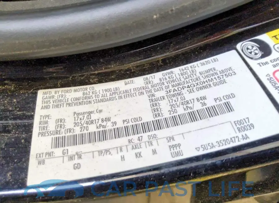 3FADP4GX0HM157503# 12