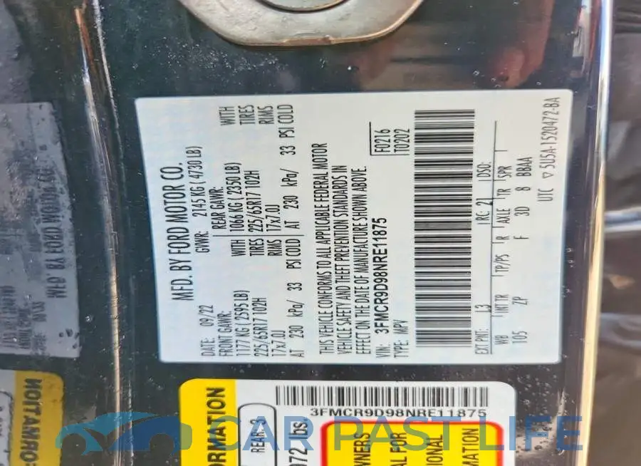 3FMCR9D98NRE11875# 14