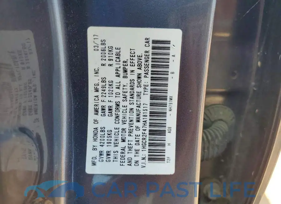 1HGCR2F47HA181517# 12