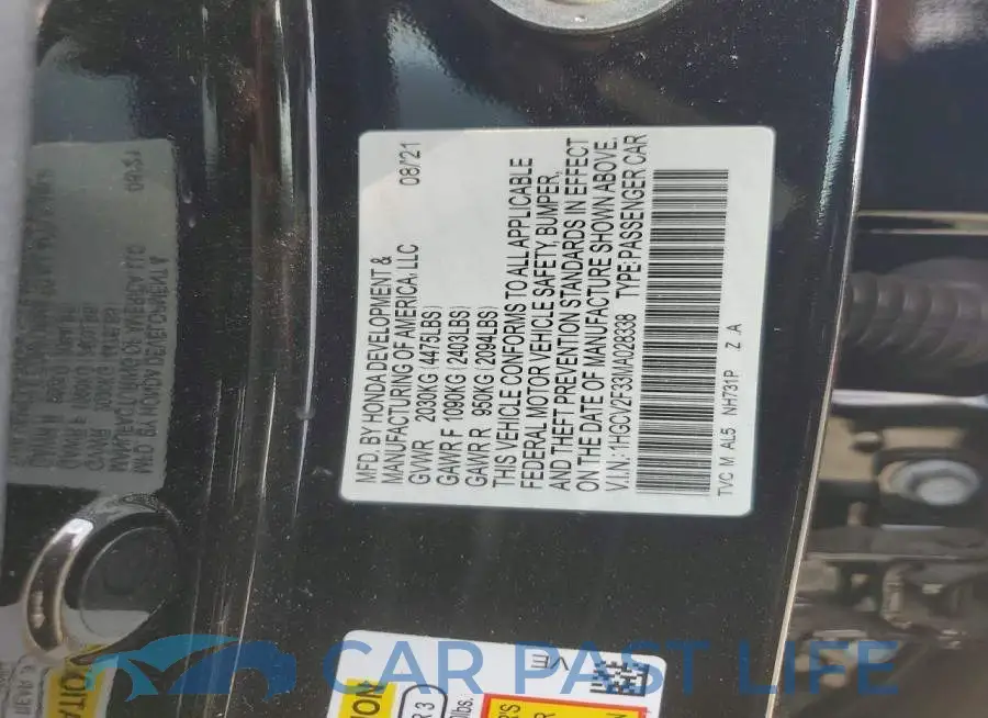 1HGCV2F33MA028338# 12