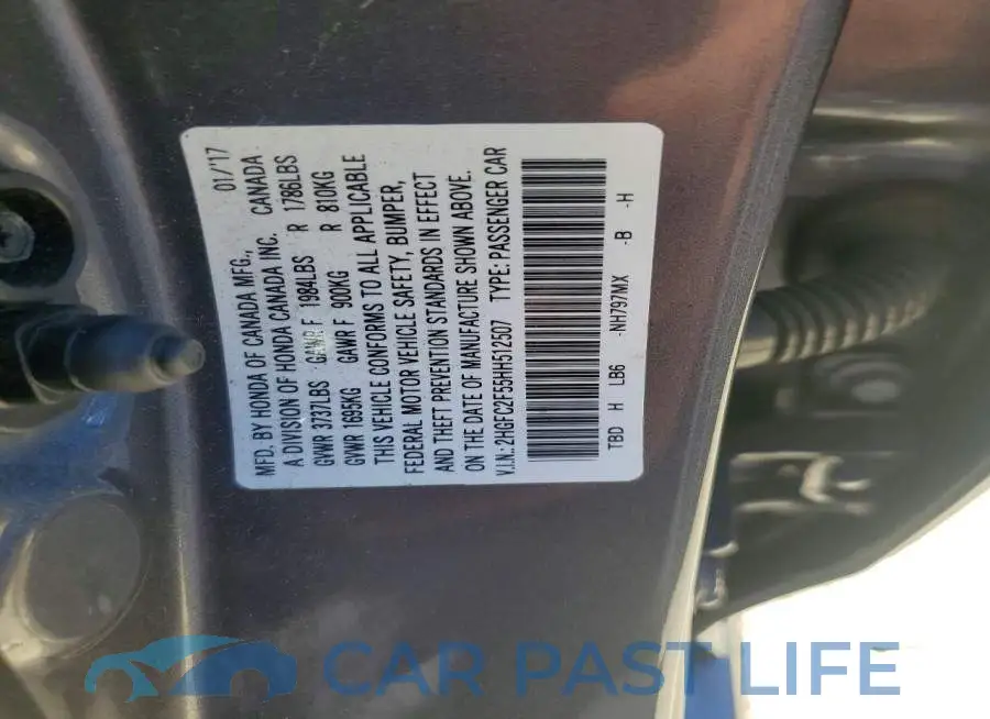 2HGFC2F55HH512507# 12