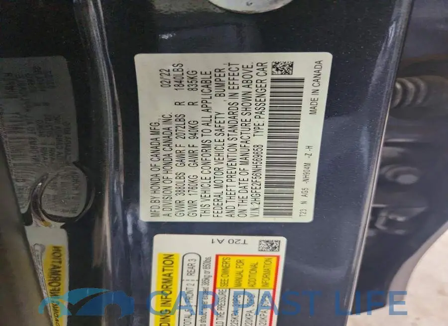 2HGFE2F56NH569658# 13