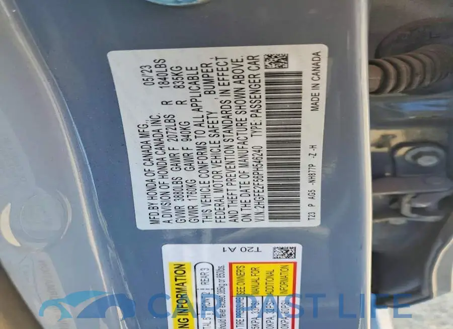 2HGFE2F56PH546240# 12