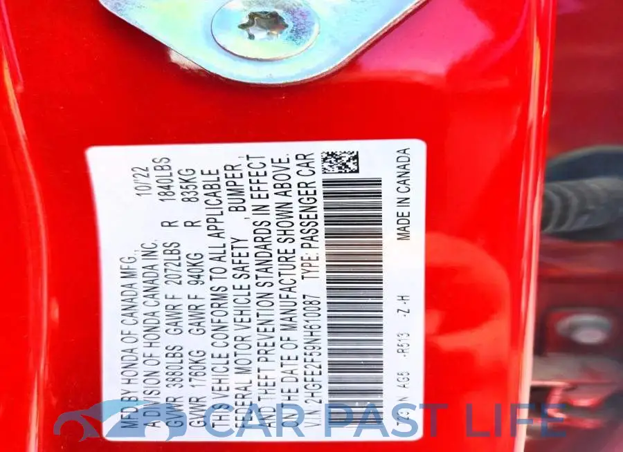 2HGFE2F59NH610087# 12