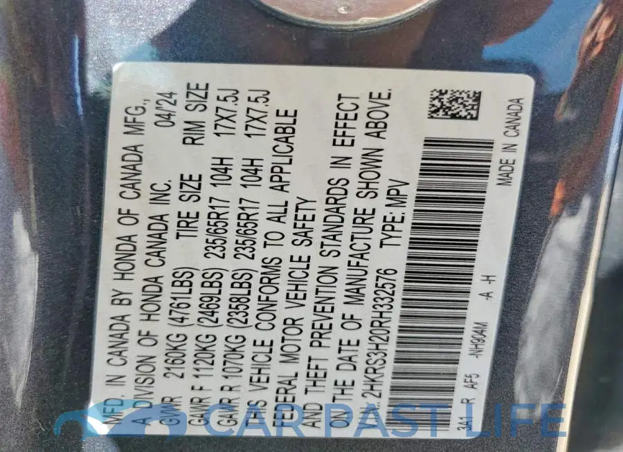 2HKRS3H20RH332576# 12
