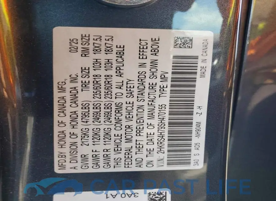 2HKRS4H79SH470155# 13
