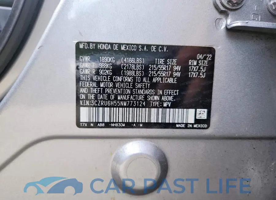 3CZRU6H55NM773124# 13