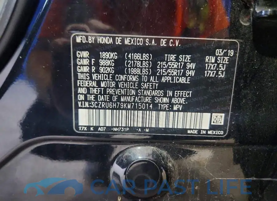 3CZRU6H79KM715014# 13