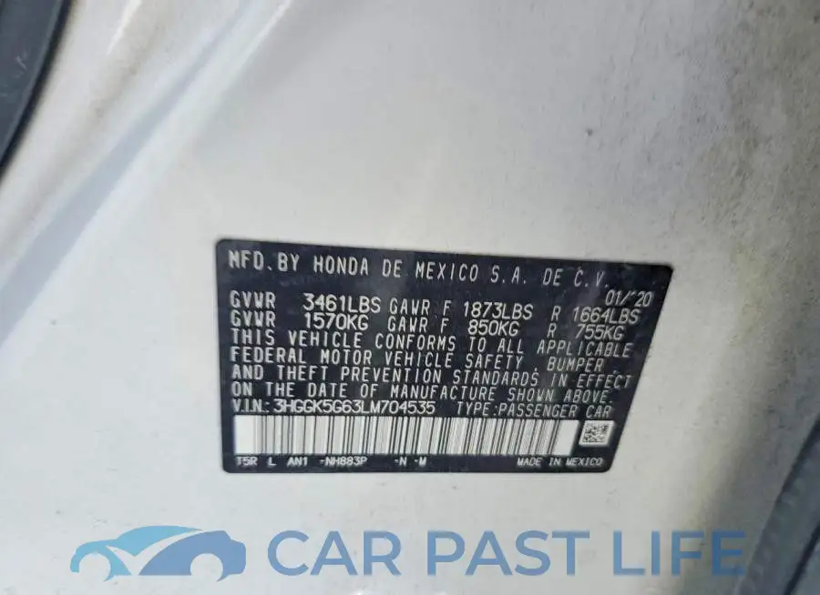 3HGGK5G63LM704535# 13