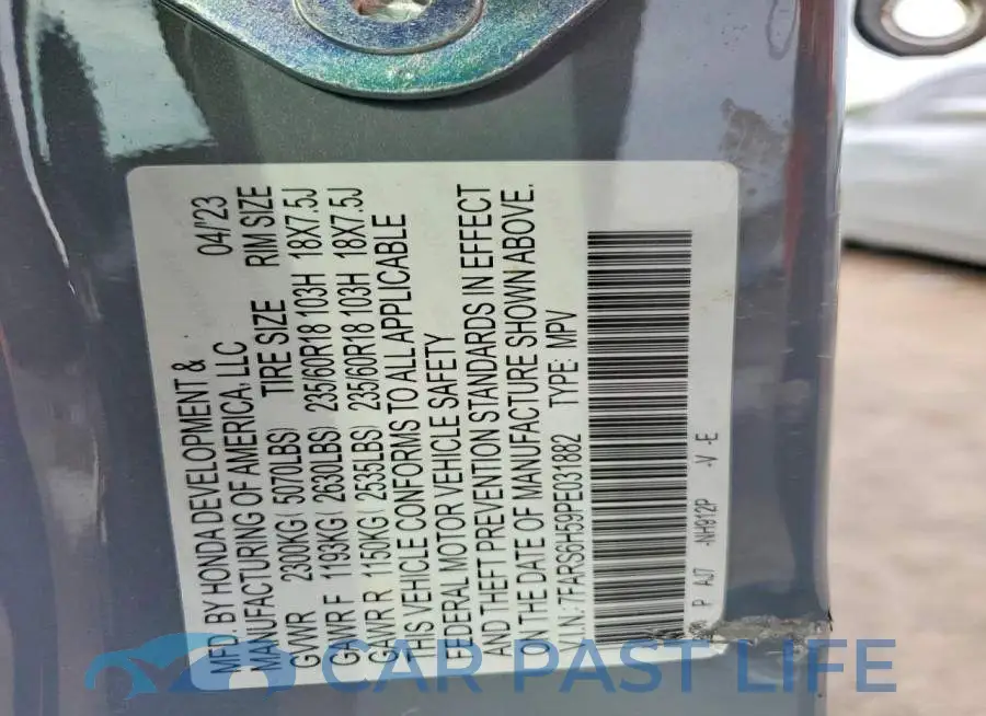 7FARS6H59PE031882# 13
