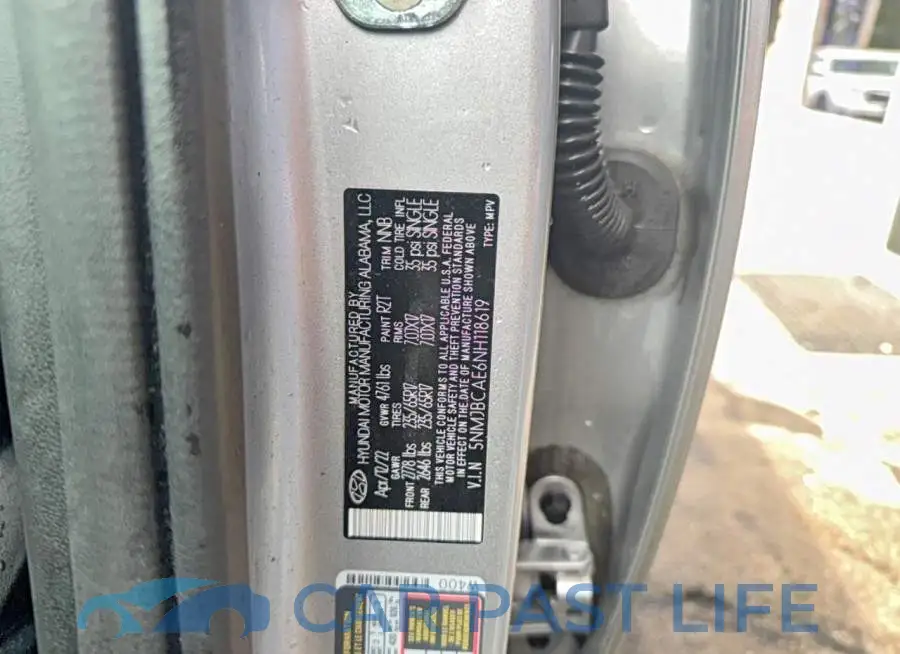 5NMJBCAE6NH118619# 10