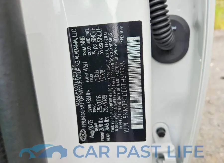 5NMJBCDE0TH619935# 13