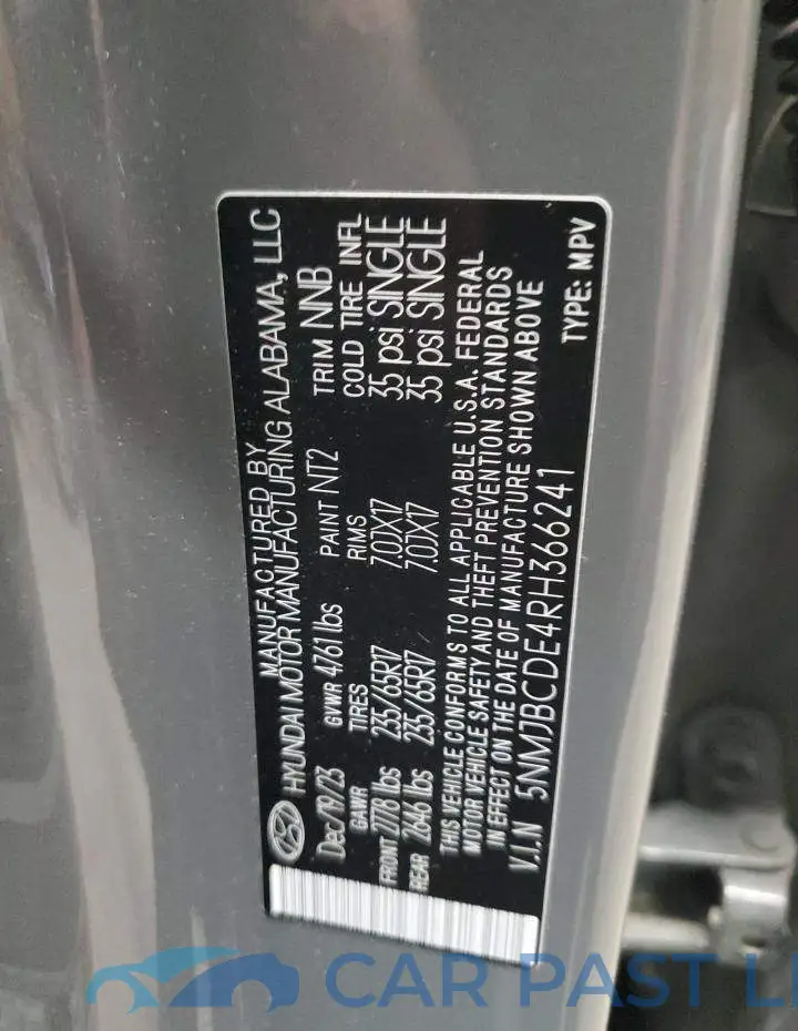 5NMJBCDE4RH366241# 14
